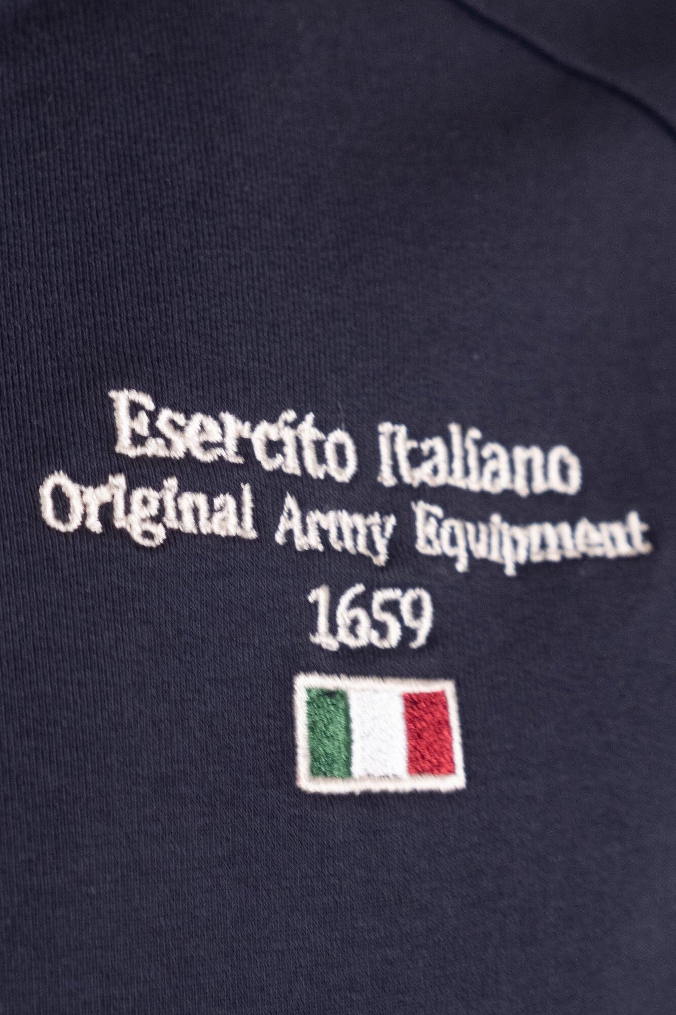 Felpa Esercito con cappuccio e zip blu uomo 3/4