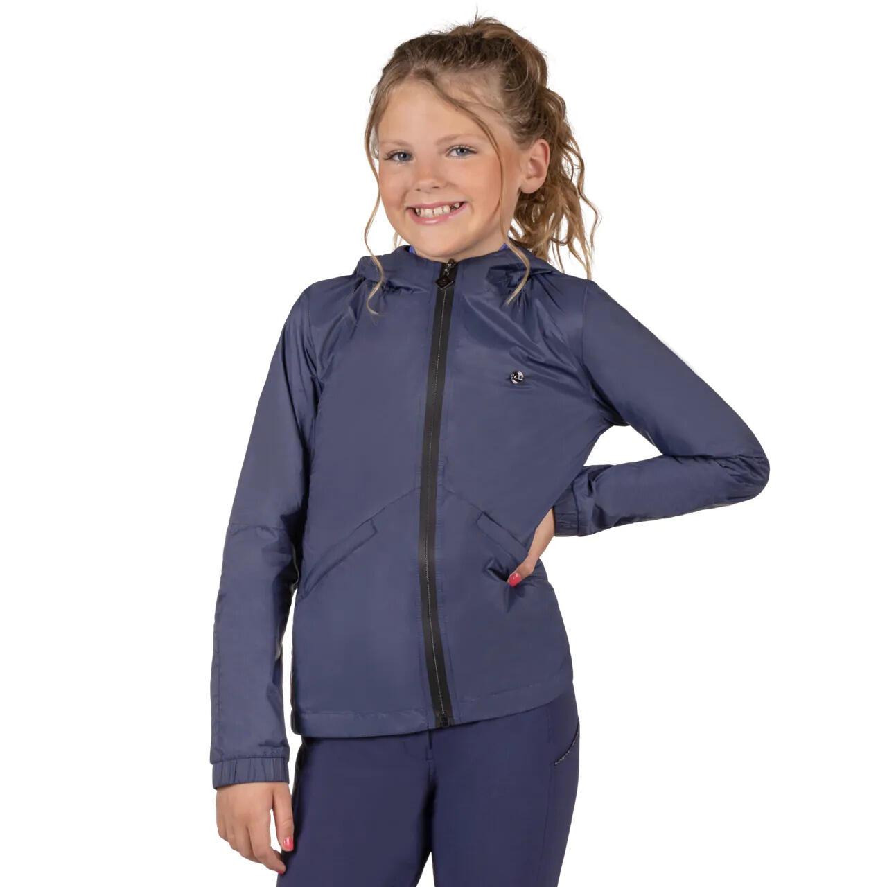 Qhp - Veste Imperméable Équitation Enfant Qhp Nyomi - Manteau - Bleu - Decathlon