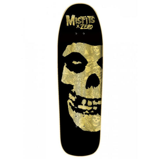 Skateboard Deck Zero Misfits Fiend Skull Collage Gold Foil Shaped 9.25''