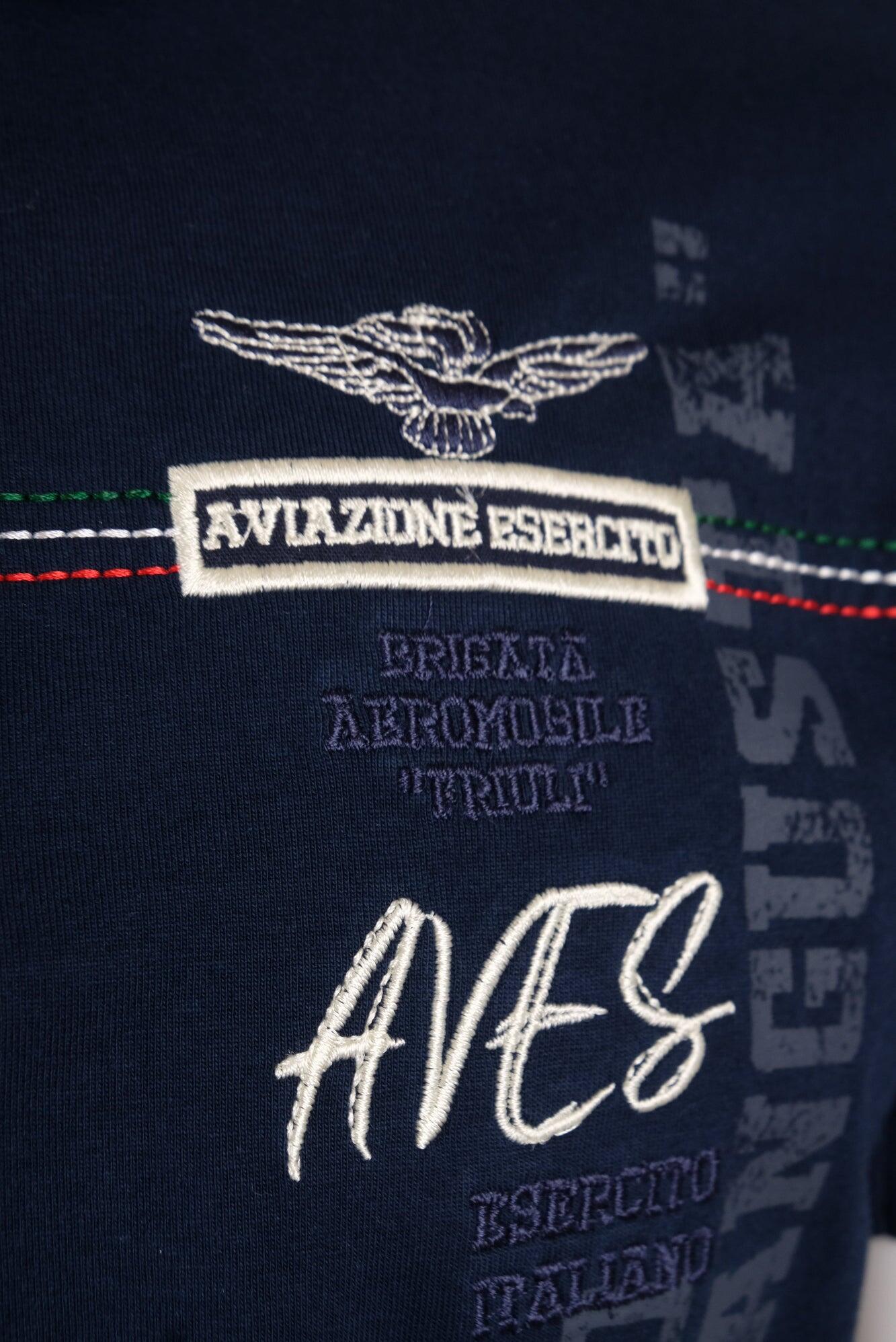 Polo Aviazione Esercito a maniche corte blu in cotone uomo 4/4