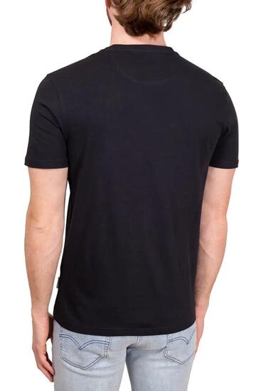 t-shirt - casual - homme - coupe regular, col rond, patch logo - blanc