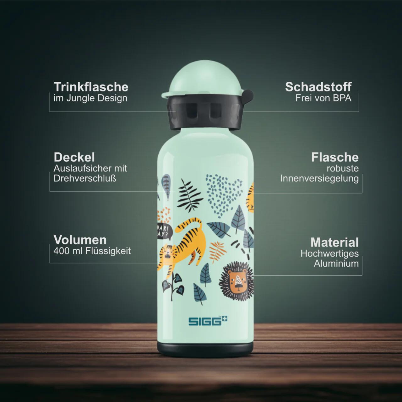 SIGG Trinkflasche Kinder Jungle TZZ 0.4 L Flasche Kita Schule 4/6