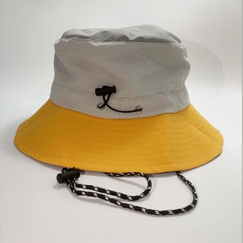 Chapeau de trekking imperméable – taille unique – pliable (Beige/Jaune) 2/7