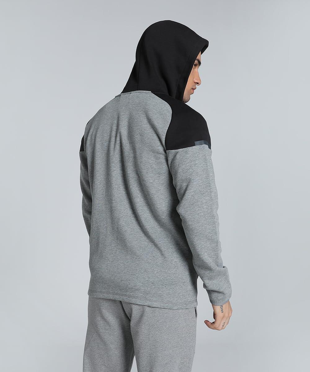 Giacca con Cappuccio PUMA Teamcup Casual per Uomo in Grigio Heather 3/6
