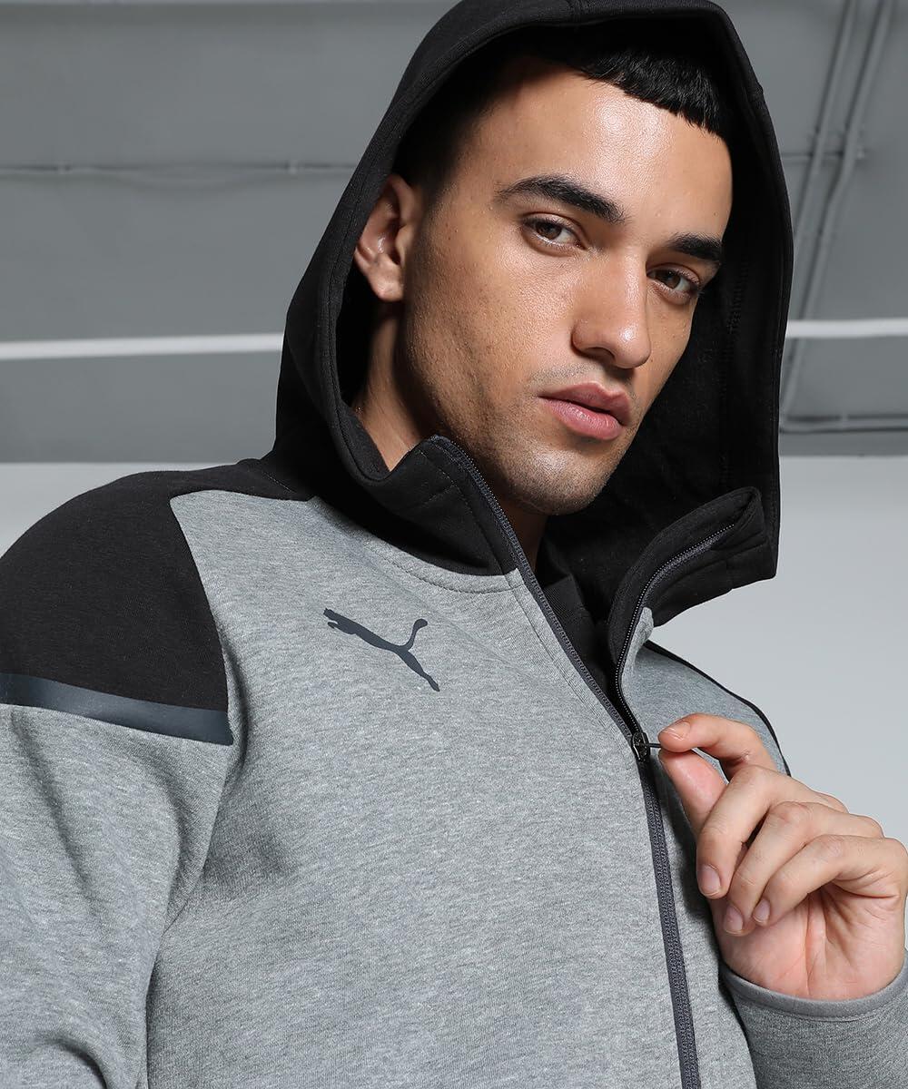 PUMA Teamcup Casual Herenjas met Capuchon in Heather Grey 2/7