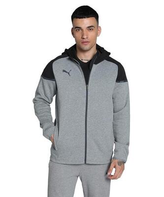 Giacca con Cappuccio PUMA Teamcup Casual per Uomo in Grigio Heather