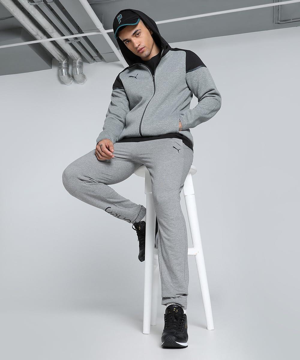 Giacca con Cappuccio PUMA Teamcup Casual per Uomo in Grigio Heather 4/6