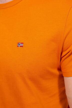 T-shirt - Casual - Heren - Logo geborduurd - Oranje