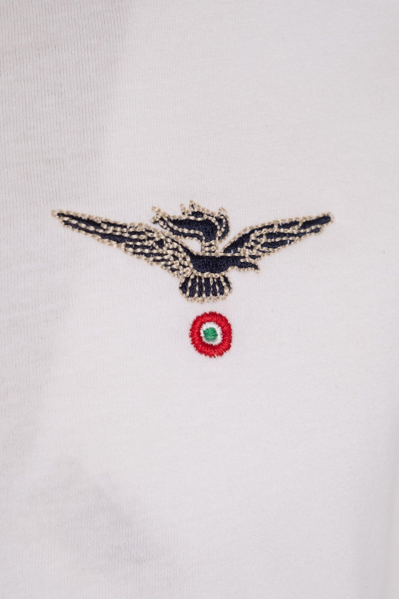 T-shirt Aviazione Esercito a maniche corte bianca in cotone uomo 3/4