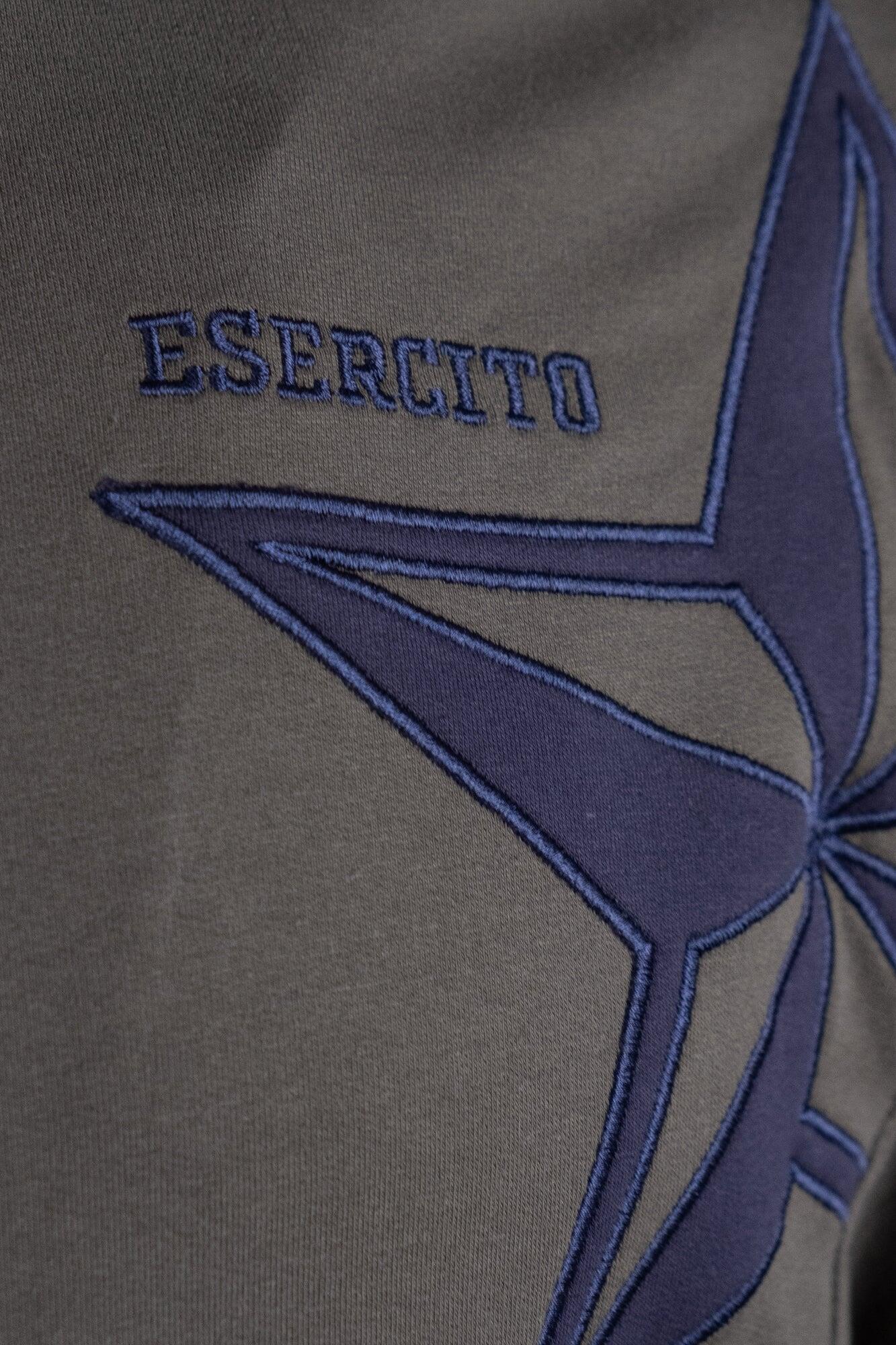 Felpa Esercito con zip militare in cotone uomo 3/4