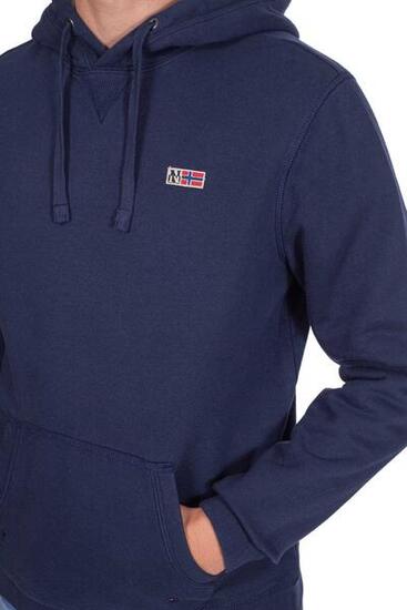 Sweat-shirt - sportswear - Homme - capuche, patch logo - Bleu