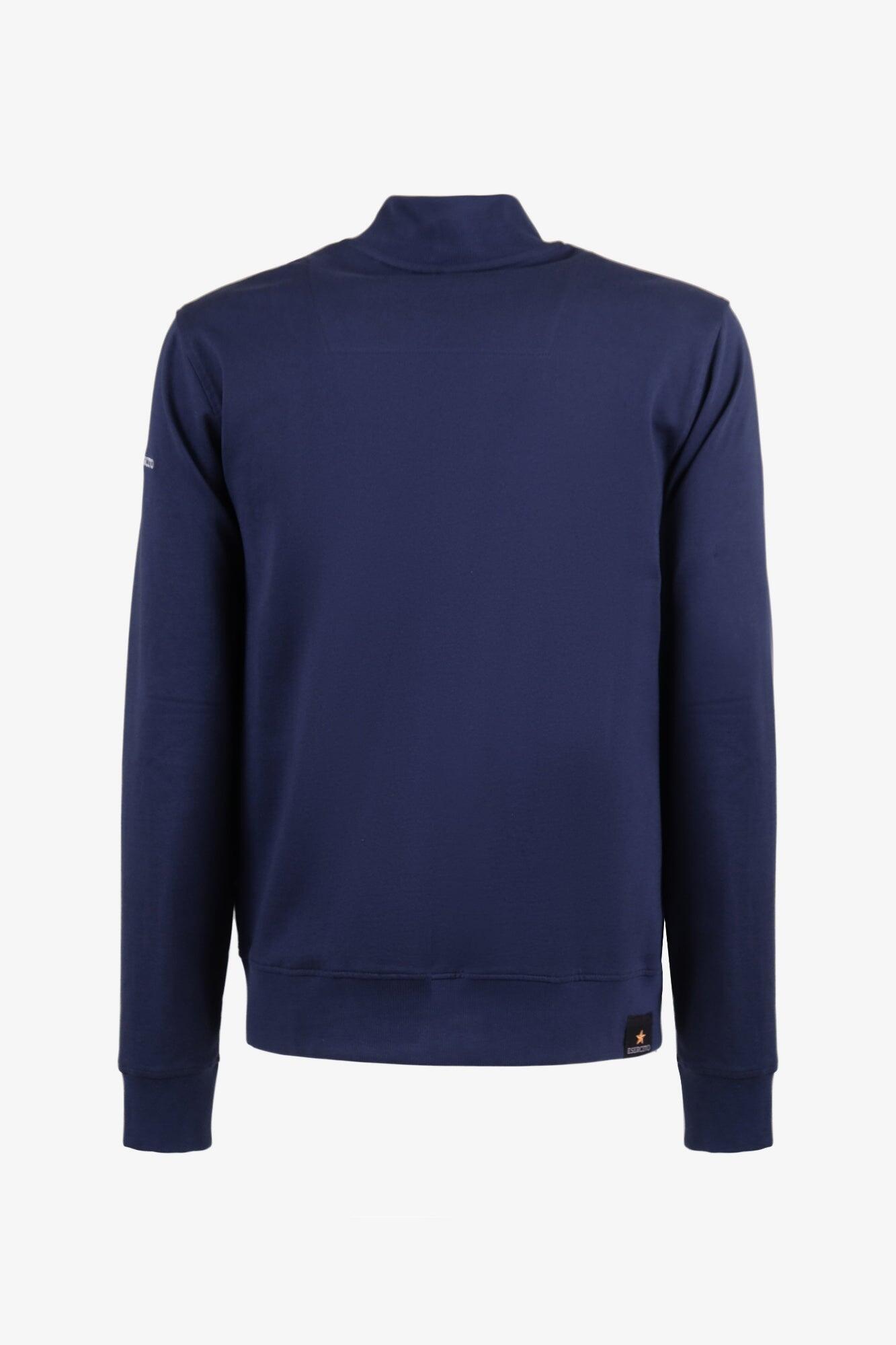 Felpa Esercito blu in cotone uomo 2/4