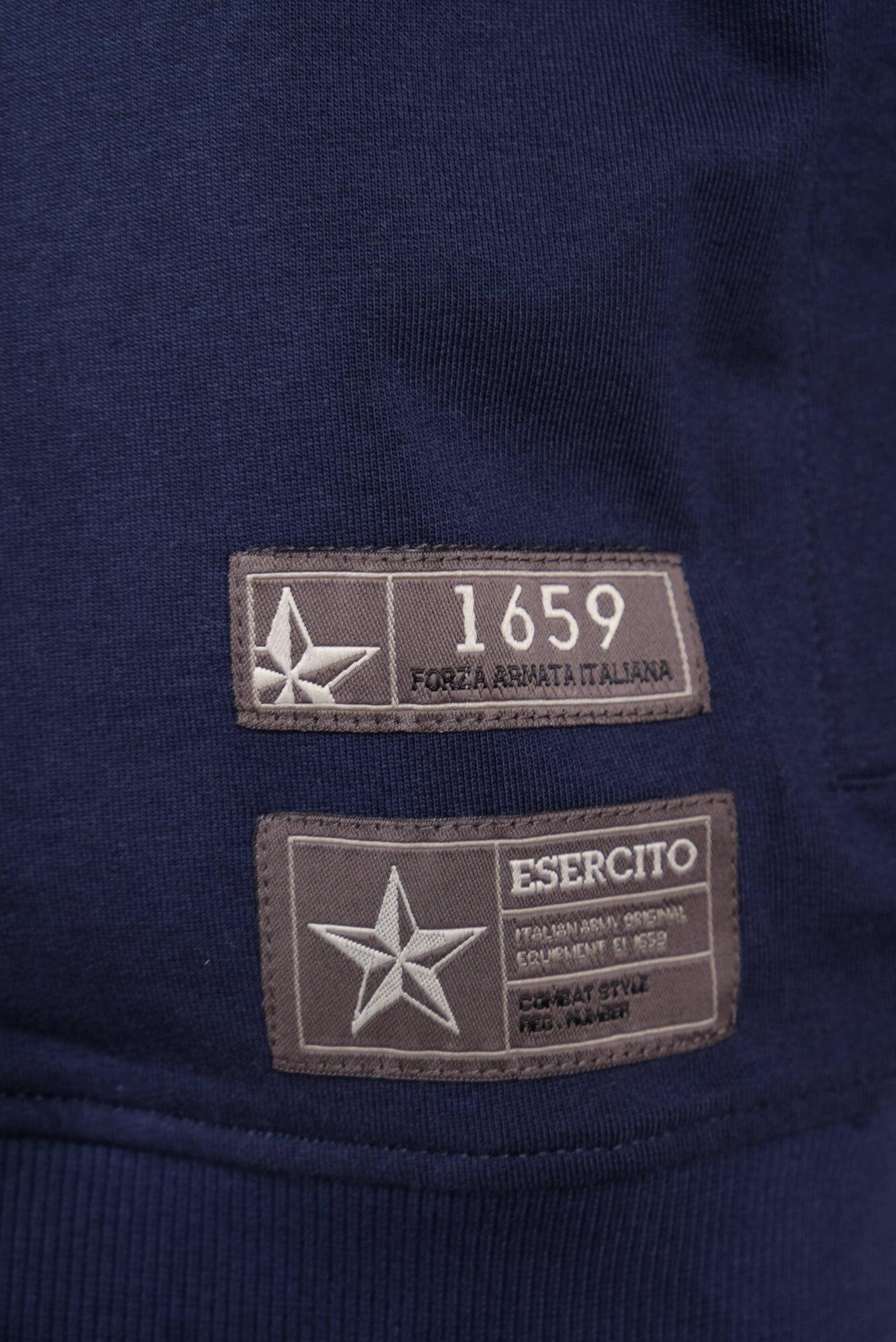 Felpa Esercito blu in cotone uomo 4/4