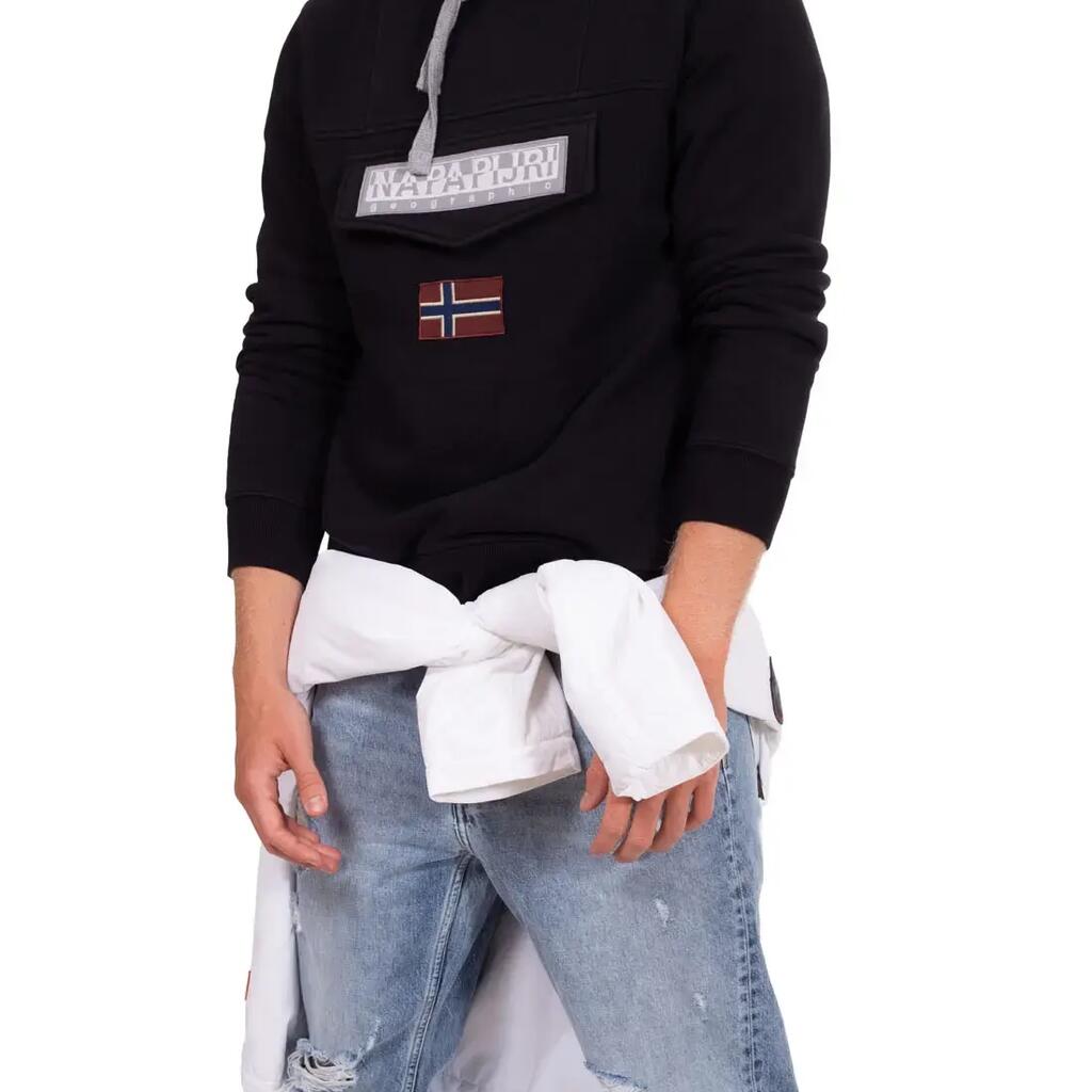 Men's - Sportswear - Sweatshirt - Regular fit, hooded, logo - Black