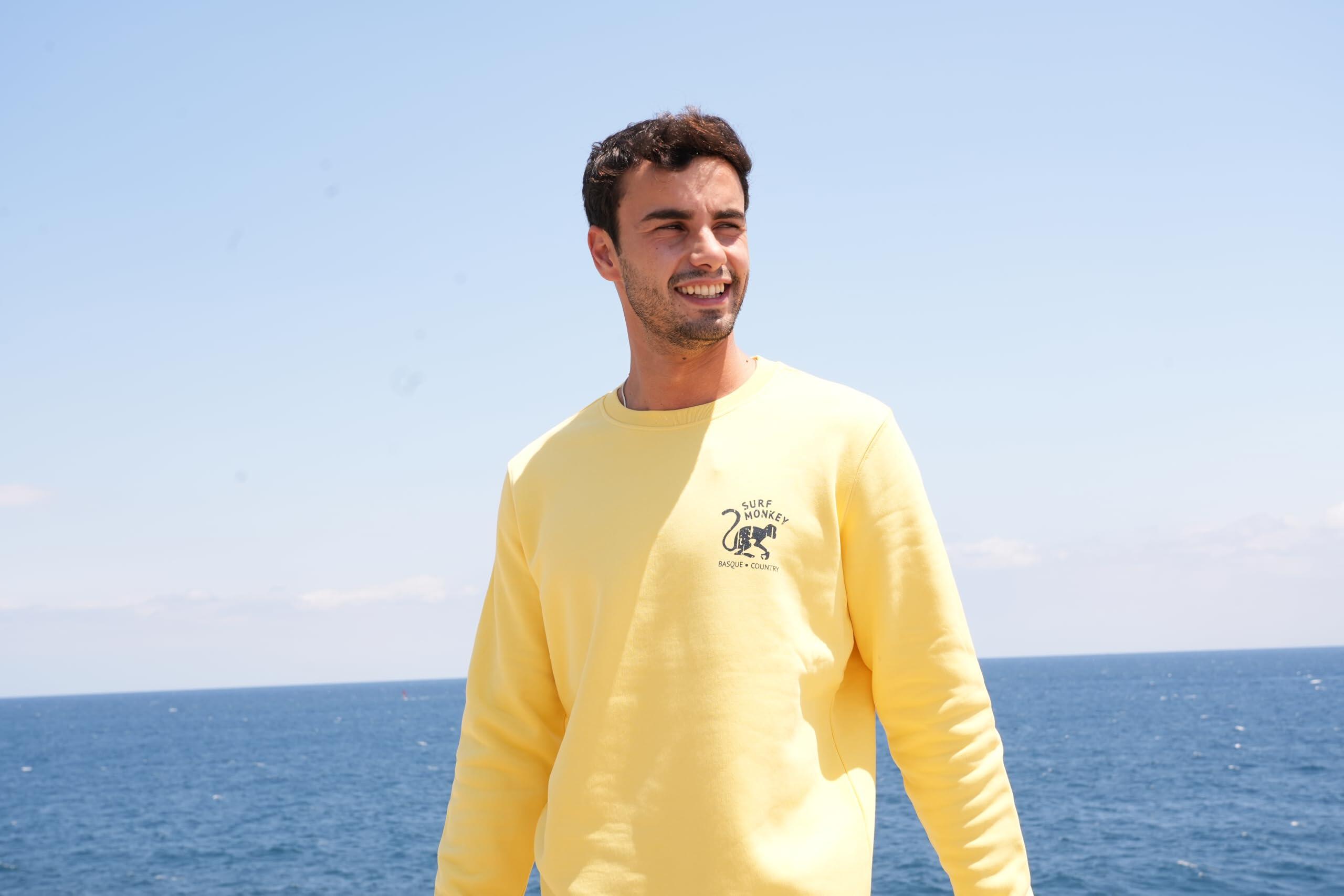 Sudadera Save the ocean - Cuello Redondo / Adulto (Amarillo) 2/5