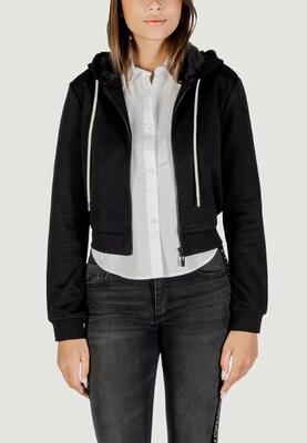 Sweater 3d peony zipper hoodie jacket dames zwart