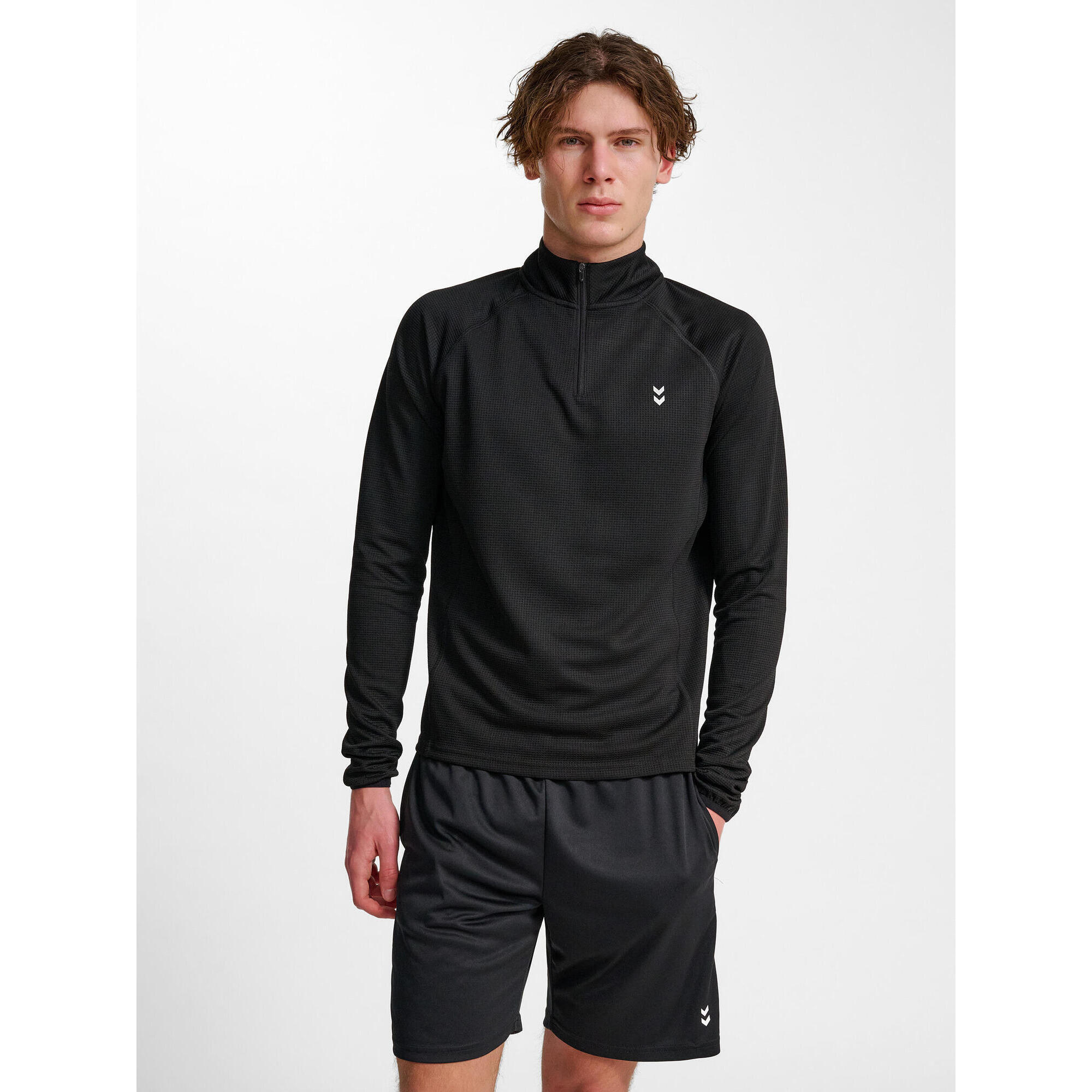 Hummel - Demie-fermeture Éclair Zip Sweat-shirt Hmlpulse Homme Hummel - Pull - Noir - Decathlon