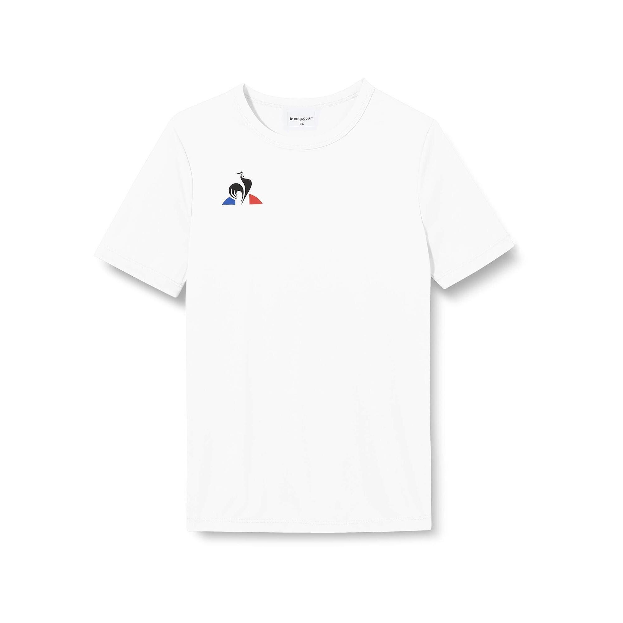 Le Coq Sportif - Le Coq Sportif N°1 T-shirt Match Pour Enfants, 12 Ans - T-shirt Manches Courtes - Blanc - Decathlon