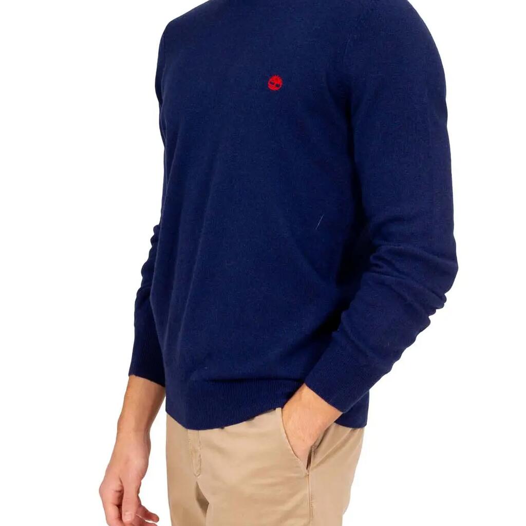 TIMBERLAND men's sportswear pullover, crew neck, regular fit, navy blue