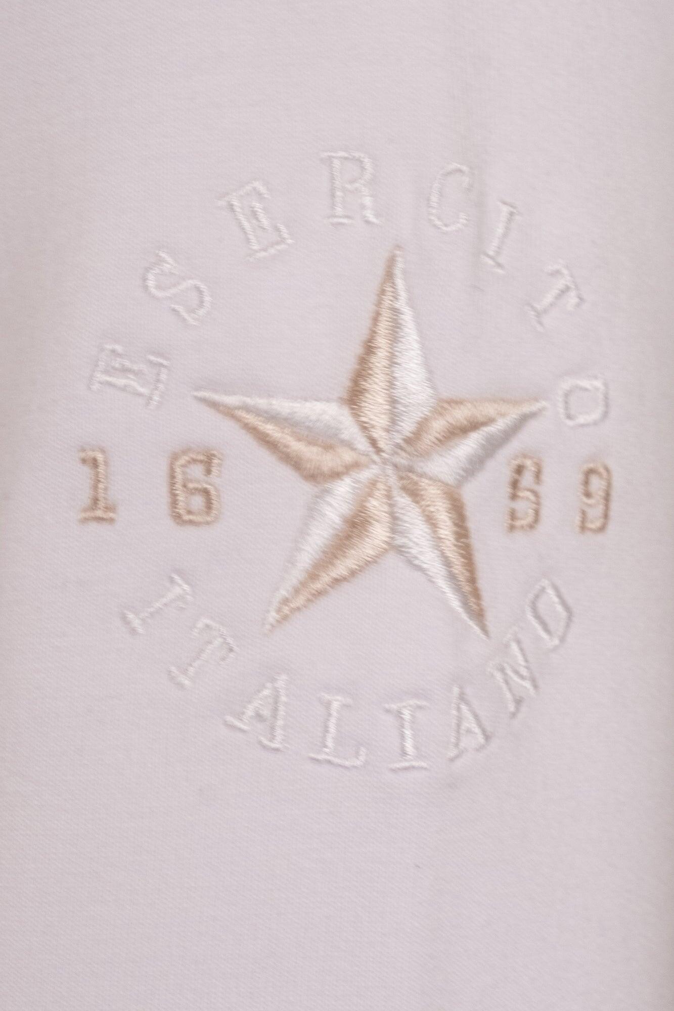 Felpa Esercito girocollo in cotone bianco donna 3/3