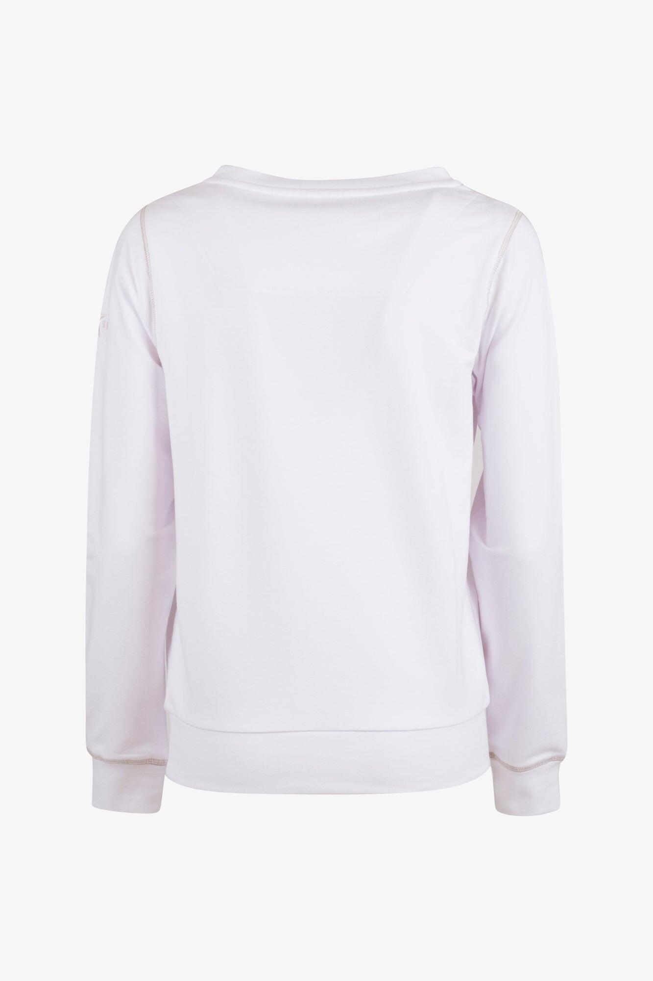 Felpa Esercito girocollo in cotone bianco donna 2/3