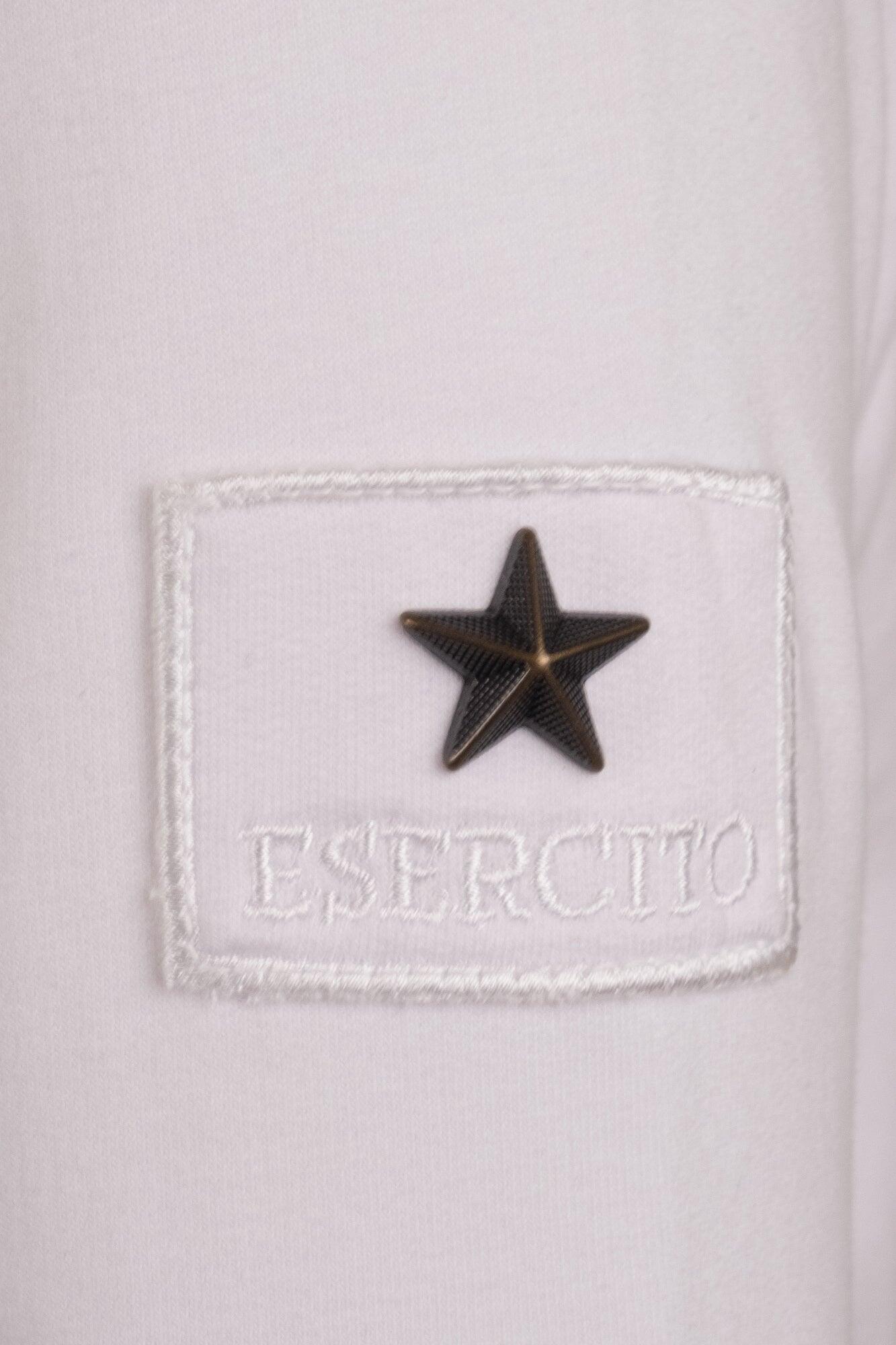 Felpa Esercito con cappuccio e zip bianca uomo 4/4