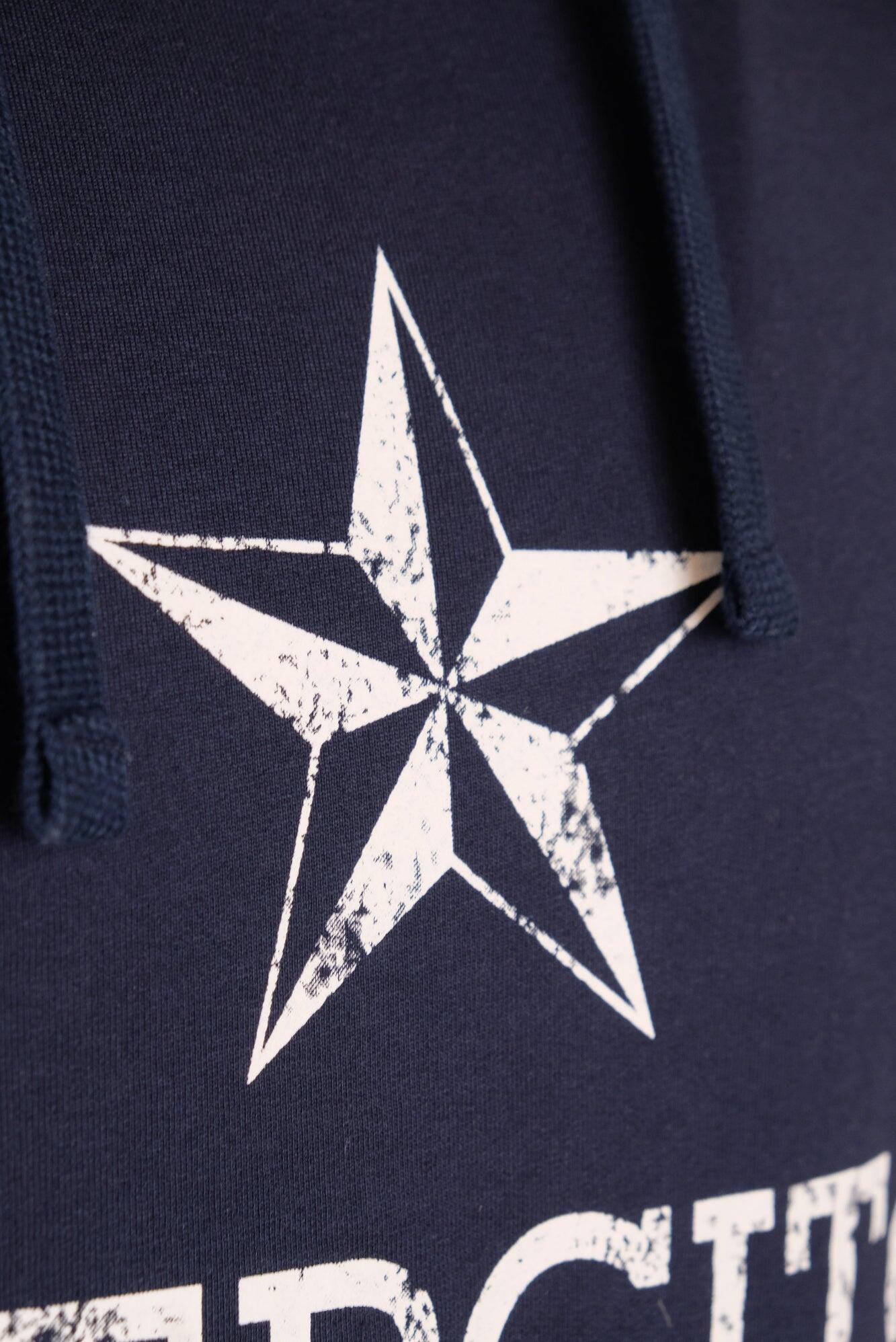 Felpa Esercito blu con cappuccio in cotone uomo 3/4