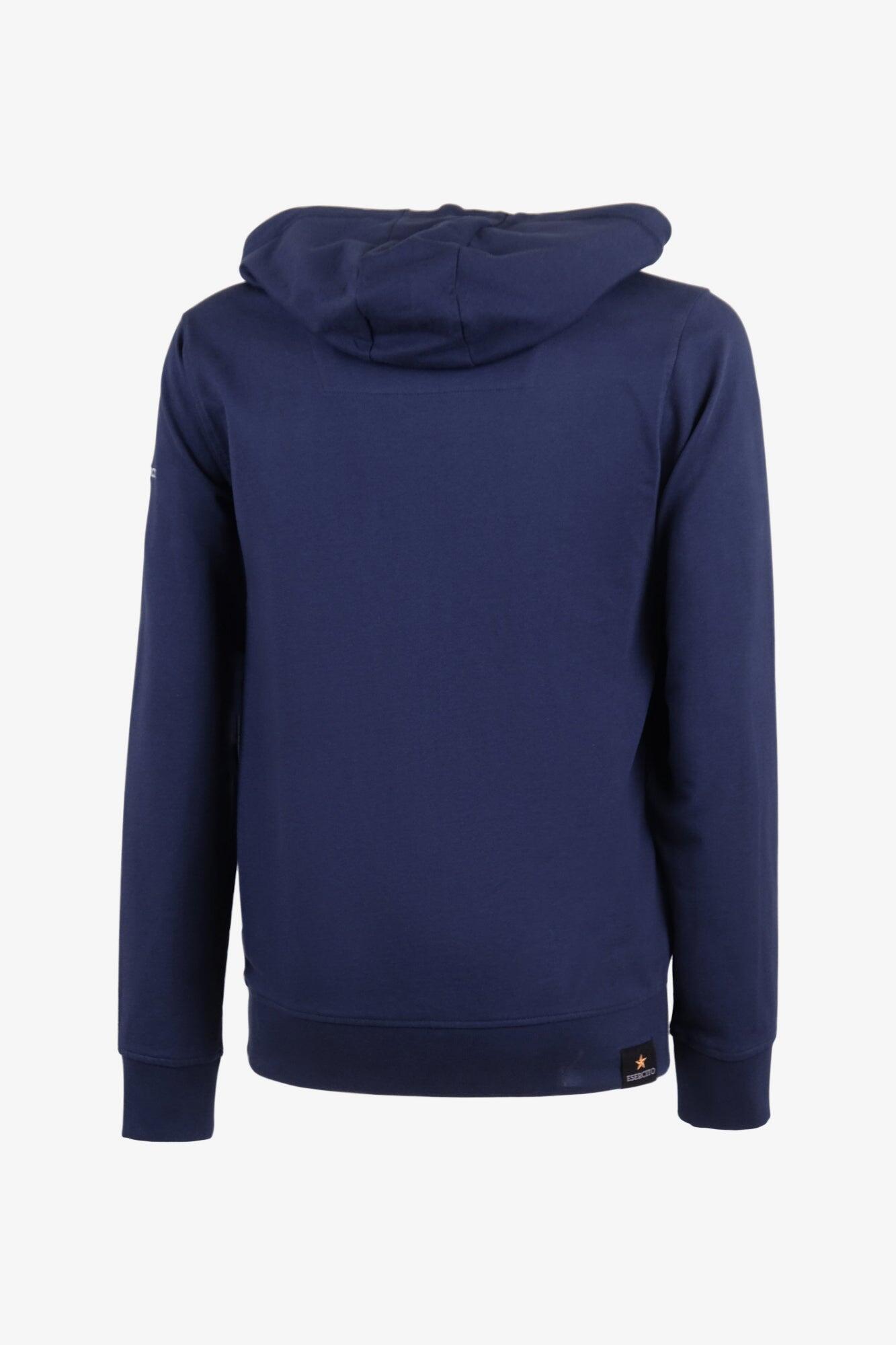 Felpa Esercito blu con cappuccio in cotone uomo 2/4