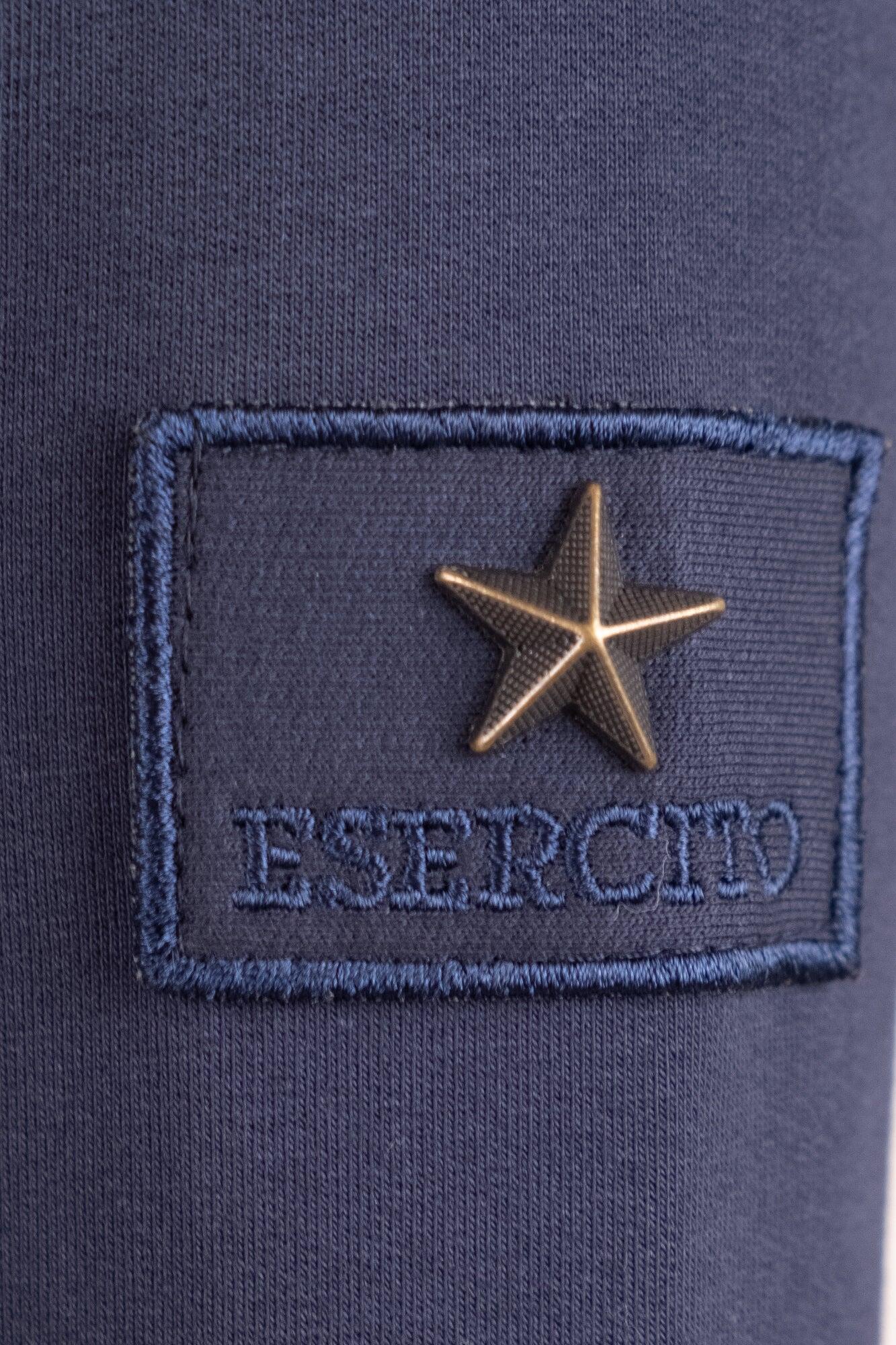 Felpa Alpini con zip blu in cotone uomo 4/4