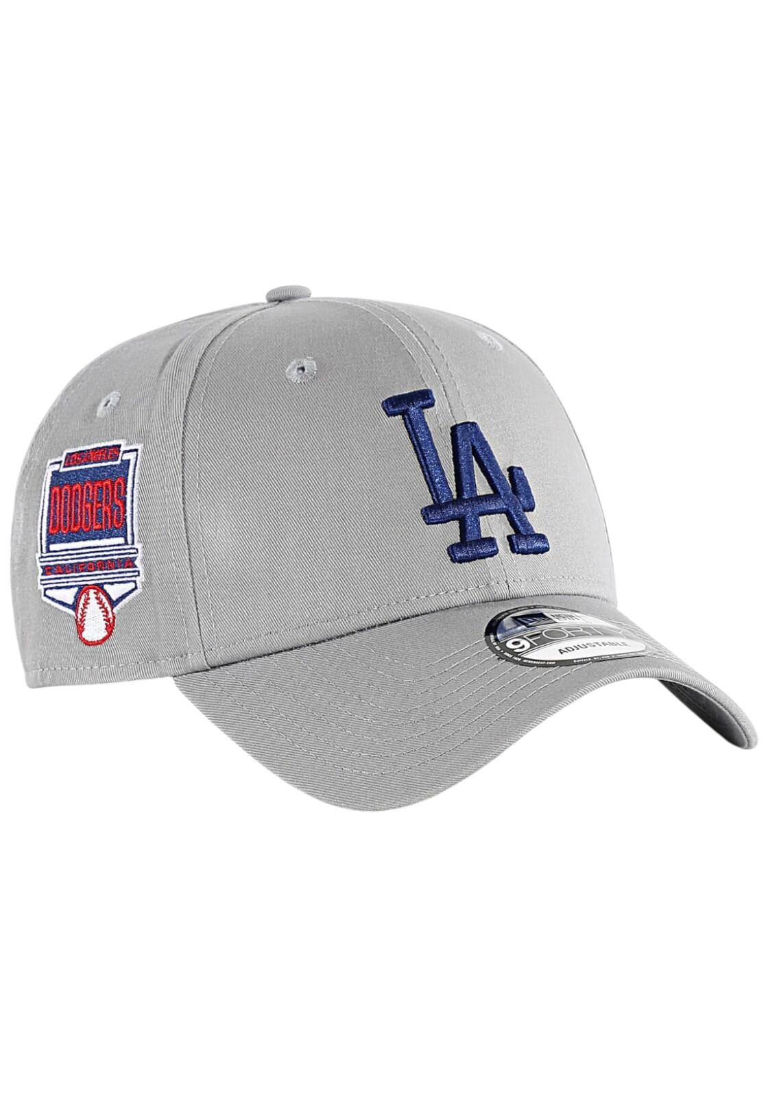 Casquette MLB Los Angeles Dodgers New Era Side Patch 2 9Forty Gris 1/4