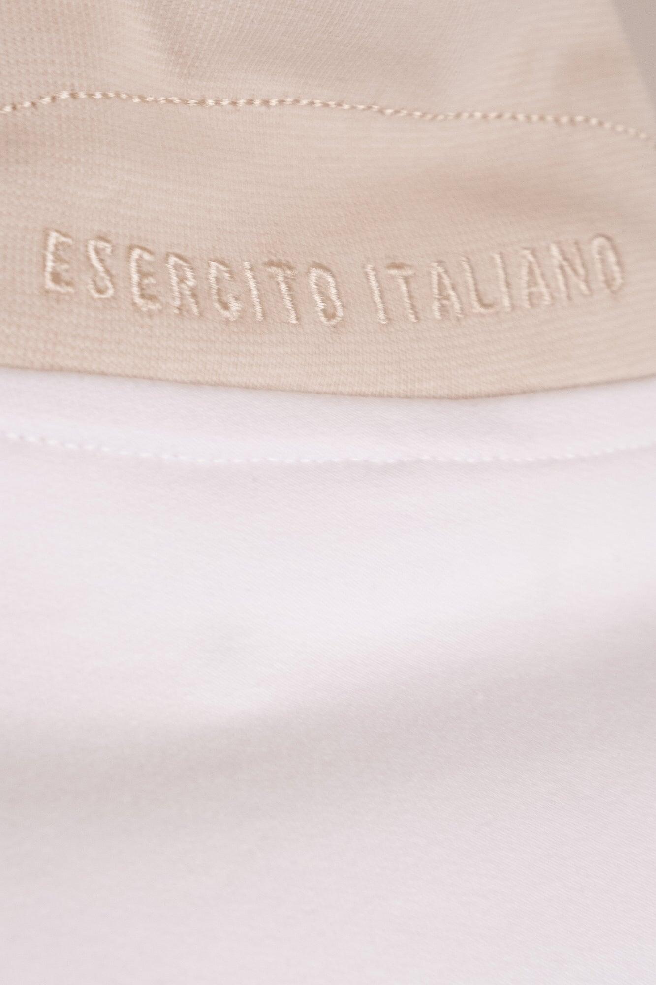 Felpa Esercito con zip bianca in cotone uomo 4/4