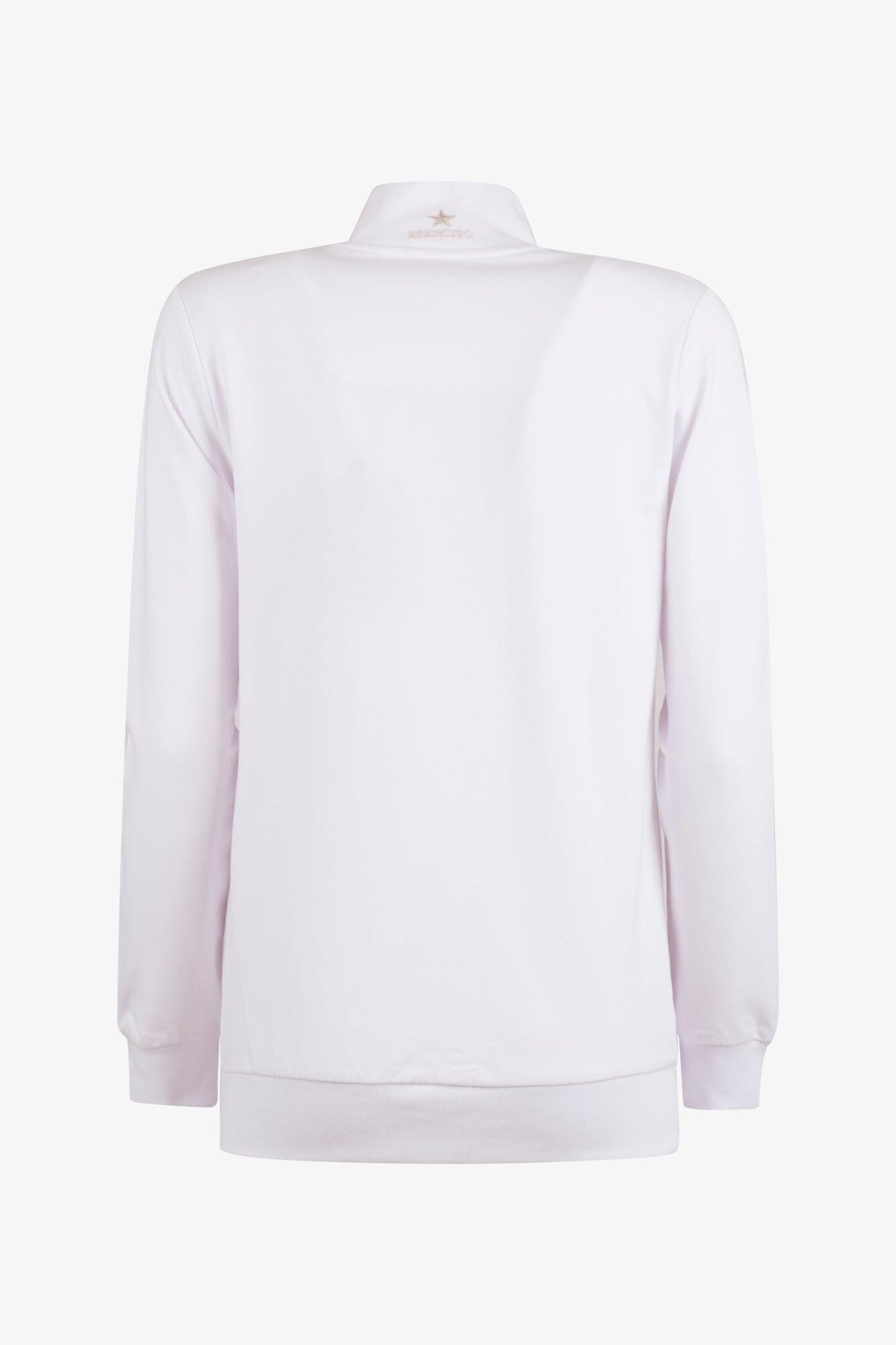 Felpa Esercito con zip bianca donna 2/4