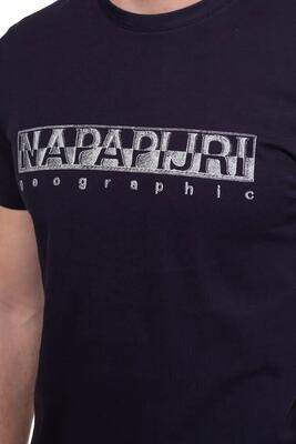T-shirt - casual - heren - regular fit - logo print - blauw