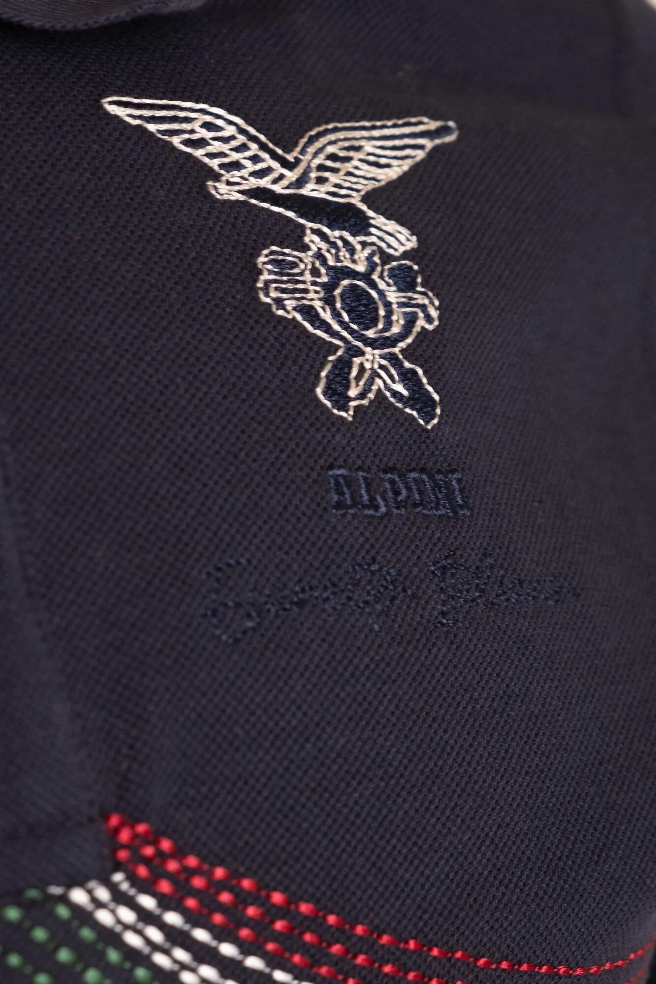 Polo Alpini a maniche corte blu in cotone uomo 3/3