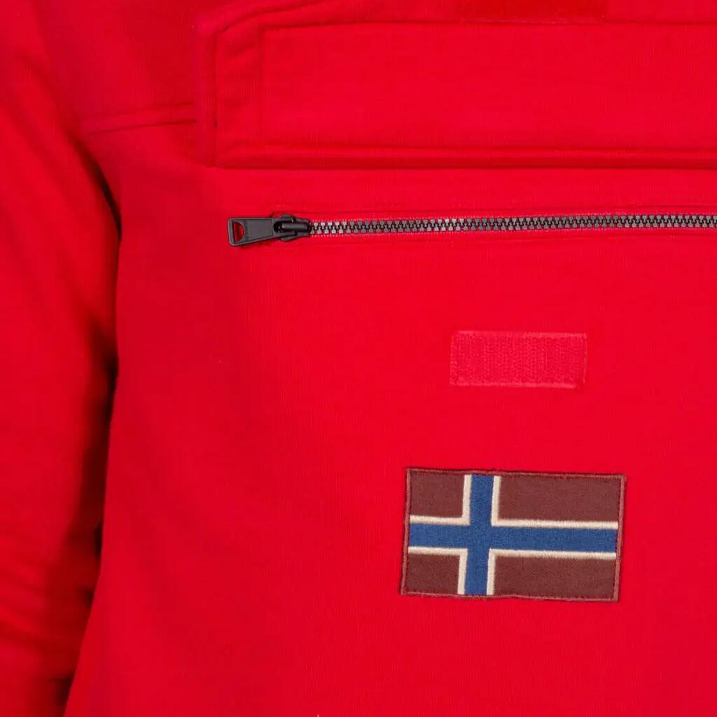 Men's Napapijri Burgee Hooded Sweatshirt - Red