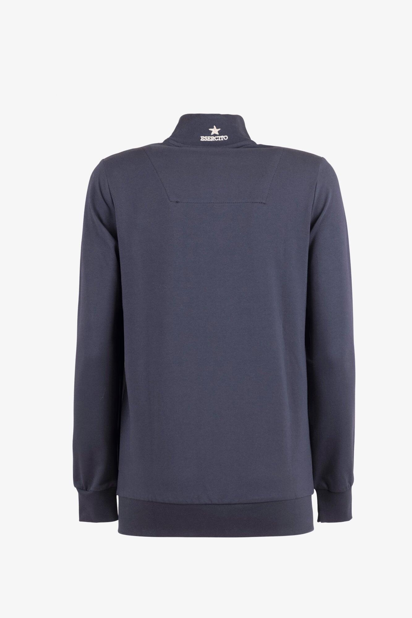 Felpa Esercito con zip blu donna 2/4