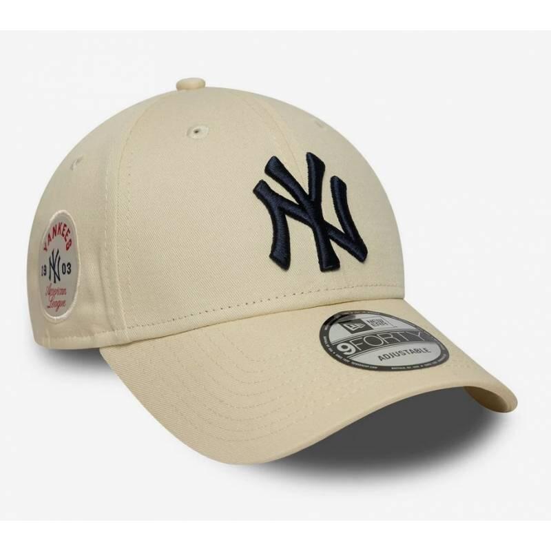 Casquette MLB New York Yankees New Era Side Patch 9Forty beige 2/4