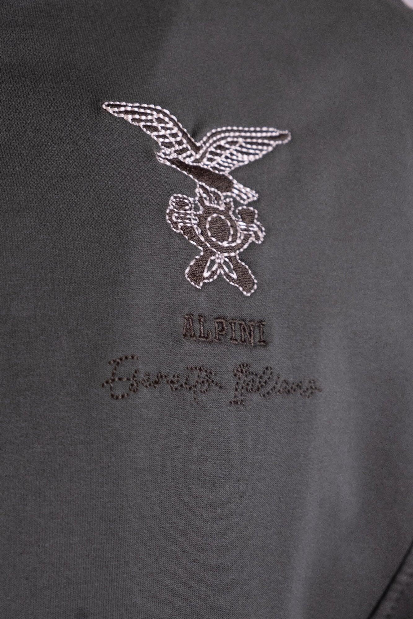 Felpa Alpini con zip militare in cotone uomo 3/4