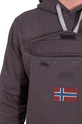 Sweatshirt - sportswear - men - regular fit met voorvak - burgee - grijs