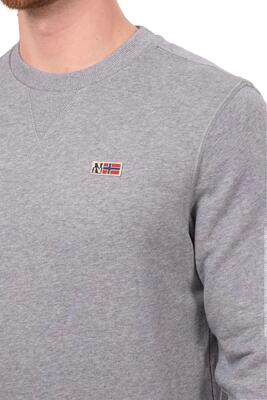 Sweatshirt - heren - regular, lange mouwen - buri - lichtgrijs