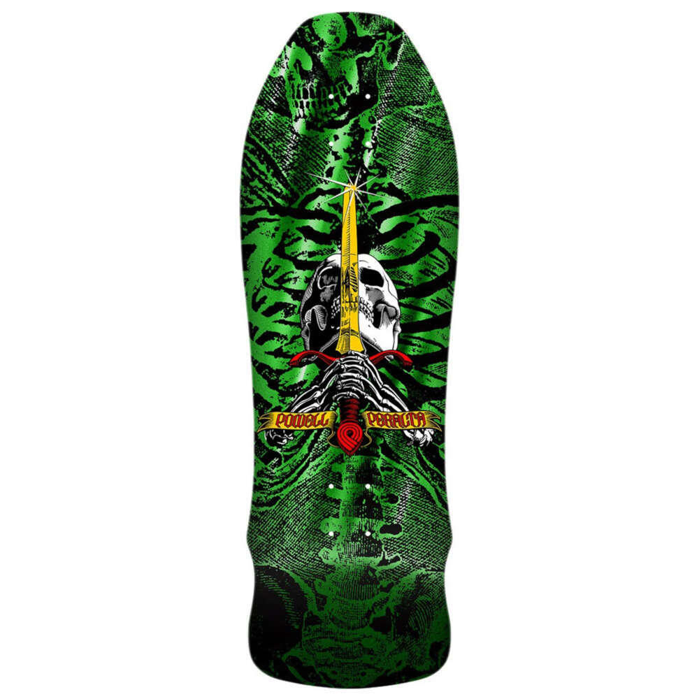 POWELL PERALTA Skateboard Deck O.S. Powell Peralta Geegah Skull & Sword Green Foil 9.75''