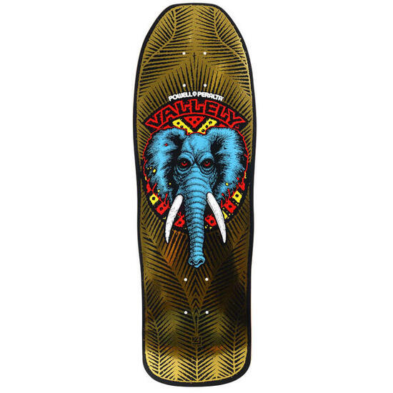 Skateboard Deck Powell Peralta O.S. Vallely Elephant Gold Foil 10''