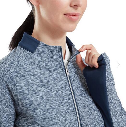 Footjoy Full Zip Dames Space Dye Thermal Midlayer Navy 5/5