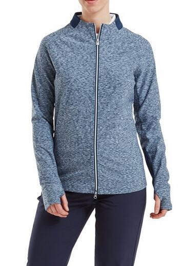 Footjoy Full Zip Dames Space Dye Thermal Midlayer Navy 4/5