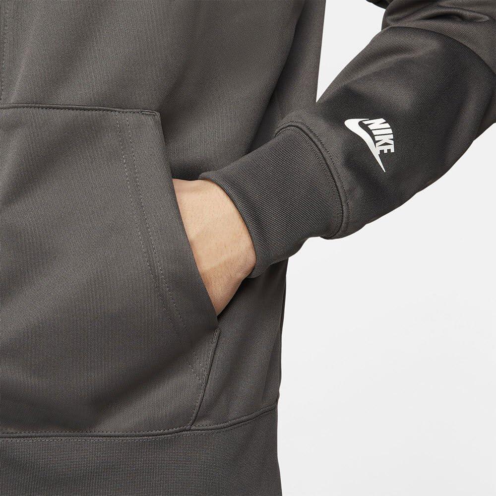 Felpa con Zip e Cappuccio Uomo NIKE Sportswear in Olivo Grigio 3/4