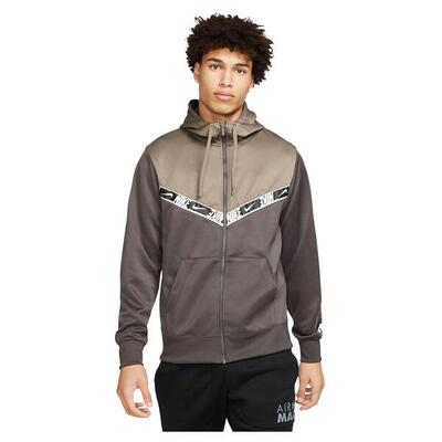 Felpa con Zip e Cappuccio Uomo NIKE Sportswear in Olivo Grigio