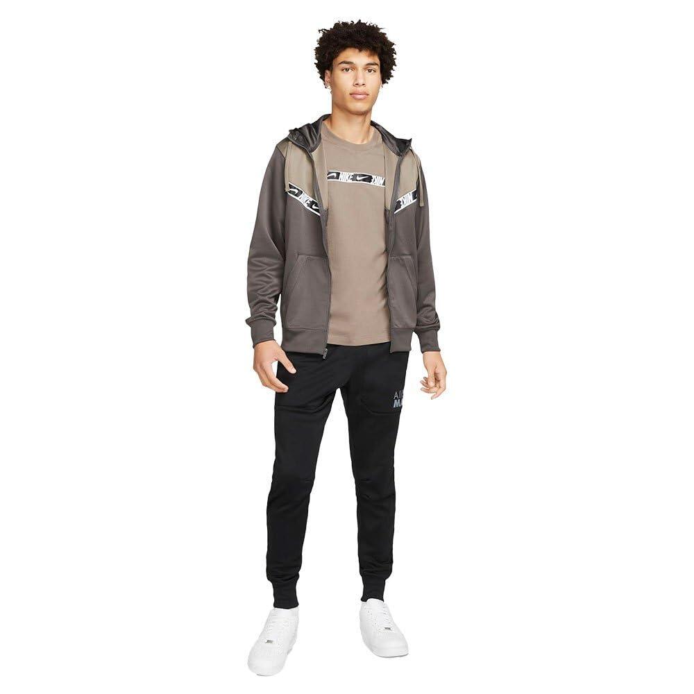 Felpa con Zip e Cappuccio Uomo NIKE Sportswear in Olivo Grigio 4/4