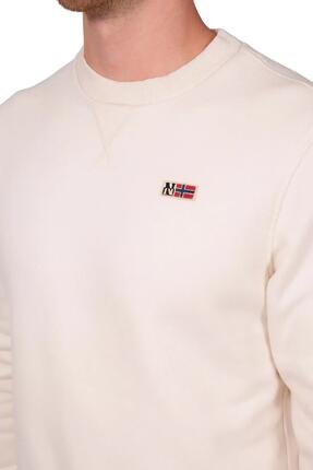 Sweatshirt - Sportswear - Homme - Regular fit, col rond, badge logo - Blanc