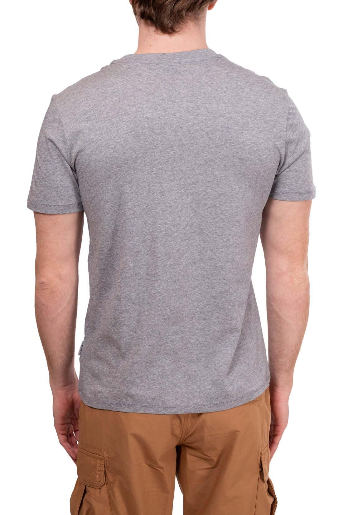 T-shirt - Casual - Homme - Coupe regular - Logo drapeau - Gris 4/4