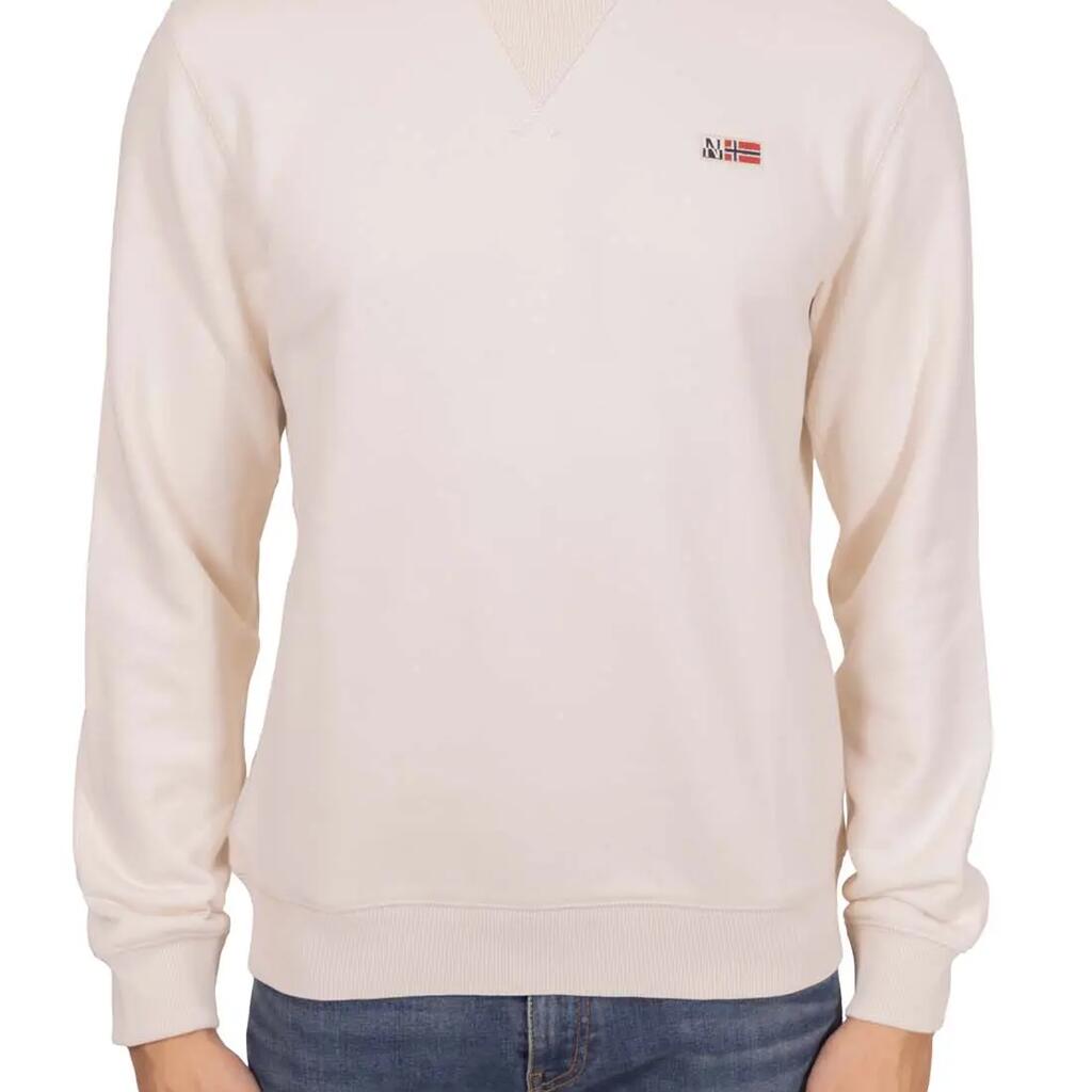 NAPAPIJRI Buri men's winter sweatshirt - sage green cotton blend, regular fit